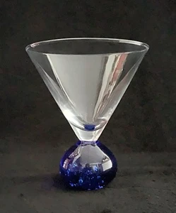 Vintage Kobaltblau Bubble Ball Martini Glas - Bild 1 von 4