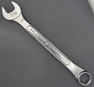 Vintage S-K 7/16” Forged Alloy Combination Wrench 6 Point, C-14 USA HV - Bild 1 von 10