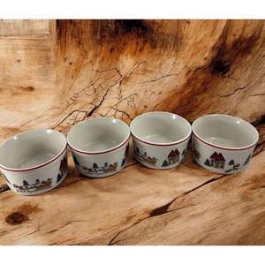 Set of 4 Vintage The Joy of Christmas JAMESTOWN CHINA Ramekins - Picture 1 of 6
