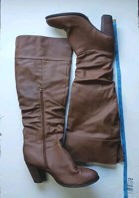 Call It Spring Heeled Boots Womens Size 8 Tan Zipper Long Boots  - Image 1 of 4