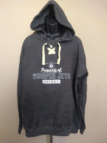 New Winnipeg Jets Hockey Mens Sizes 2XL-3XL-4XL Gray Majestic Hoodie Cover