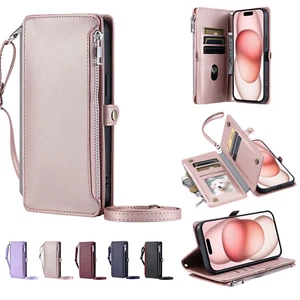 Zipper Wallet Case Leather Flip Stand Phone Cover For MOTO G85 G54 E7 G Power - Picture 1 of 17
