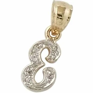 14K Gold Initial Letter E Pendant Charm Initial Pendant Necklace - Picture 1 of 6