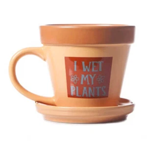 I Wet My Plants Plant Pot Mug Traditional Terracota Hilarious Novelty Gift Idea - Picture 1 of 3