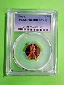1996 S LINCOLN MEMORIAL CENT PCGS PR69RD DCAM - Foto 1 di 2