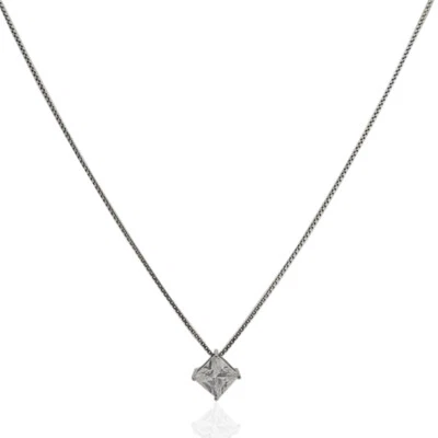 Collana punto luce princess mm 7x7 in argento 925 rodiato con zircone bianco - Immagine 1 di 2