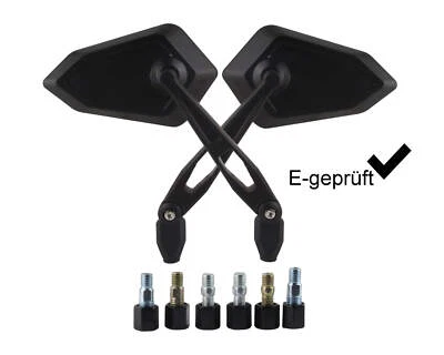 Spiegel Set Paar Spiegelset für Roller Motorrad Quad universal M8 M10 Gewinde - Bild 1 von 4