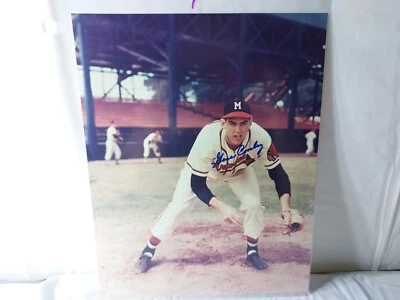 Foto autografiada a color 8x10 de Gene Conley de los Bravos de Milwaukee fallecidos  Foto 1 de 3