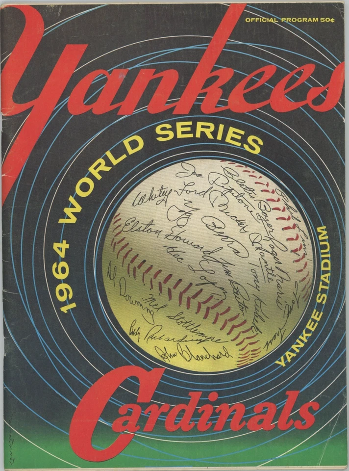 1964 World Series Program CARDINALS YANKEES Mantle HOMERUN Game #4 VG/EX (5) - Image 1 of 1
