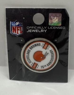Cleveland Browns Lapel Pin 75th Anniversary Exclusive EST 1946 Sealed Wincraft - Image 1 of 2