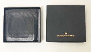 Cartera para Hombres Vacheron & Constintine Cuero Negro Doble Plegable Extranjero con Caja - Imagen 1 de 7
