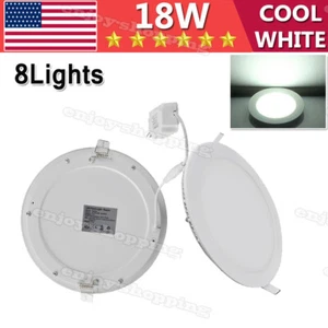8PCS 8Inch LED Ceiling Lights Ultra-Thin Recessed Retrofits Kit 6000K Daylight - Picture 1 of 7