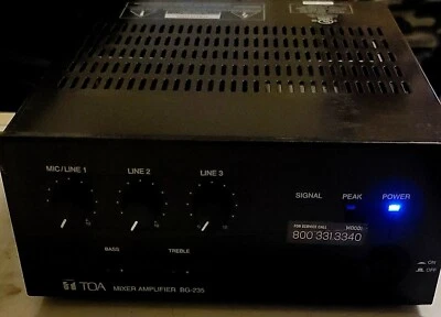 TOA BG-235 35 WATT 3-INPUT 2-CHANNEL MIXER AMPLIFIER ALL IO VG Clean Tested Work - Image 1 of 2