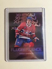 2022-23 Upper Deck Series 2 Fluorescence Red Arber Xhekaj #F-15 Rookie RC