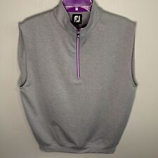 New FOOTJOY Golf Pullover Vest Gray Purple 1/4 Zip Men’s Small