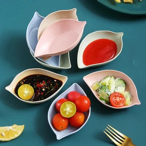 1pc Home Küchenweizen Strohgeschosse Saucer Kreatives Plastikblatt geformt _r1 - Bild 1 von 15