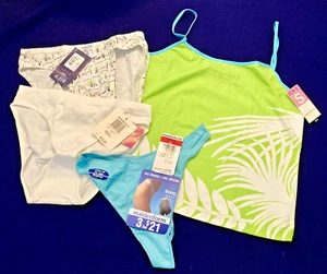 Lot 3 sz S Panties Maidenform thong Alfani Charter Club bikinis + BONUS Hue Cami - Picture 1 of 8