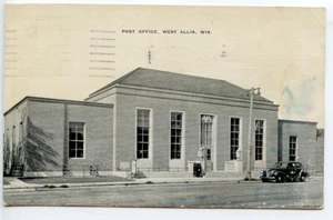 1945 Post Office West Allis Wisconsin Real Photo RPPC Postcard E. C. Kropp 17778 - Picture 1 of 2