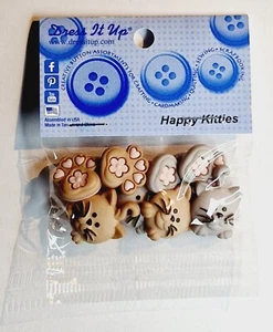Botones de novedad Dress It Up - Happy Kitties - Manualidades, joyas, pastelería - Imagen 1 de 2