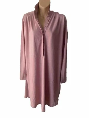 Vestido polo de piqué con botones de manga larga rosa Lacoste para mujer talla 38 (M) Foto 1 de 4