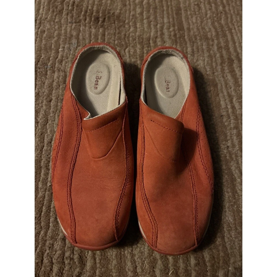 L.L. Zuecos de cuero Bean Mules zapatos informales cómodos sin cordones 6M Foto 1 de 3