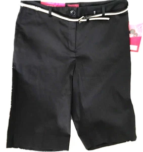 212 COLLECTION Women's Bermuda Shorts with Belt size 16Petite Black - Picture 1 of 9