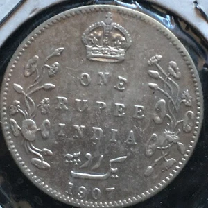 India-British 1907 Rupee A383 - Picture 1 of 2