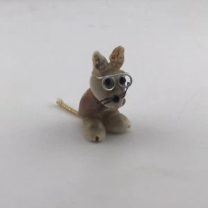Little Mouse Made Out Of Shells Wire Glasses Cute Trinket - Picture 1 of 7