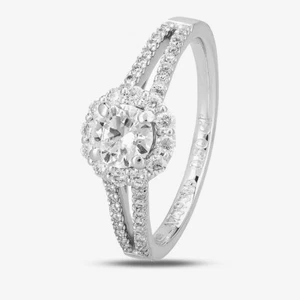 1888 Collection Platinum Brilliant Cut 0.89ct Diamond Split-Shoulders Cluster... - Picture 1 of 3
