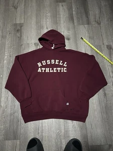 Vintage Russell Athletic Hoodie Mens XXL Burgundy Pullover Made In USA 90s - Picture 1 of 8