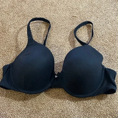 Бюстгальтер Victorias Secret Body от Victoria с подкладкой идеальное покрытие черная футболка 36C - Изображение 1 из 4