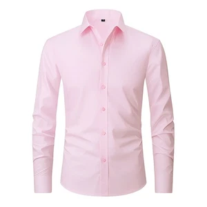 Camisas de vestir para hombre formales negocios mangas largas elásticas informales camisas de vestir Prendas para el torso - Imagen 1 de 19