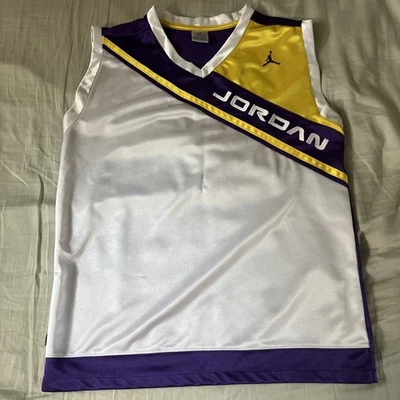 Youth Jordan YL Sleeveless Jersey (Purple/White/Yellow) Nike Jersey - Image 1 of 4