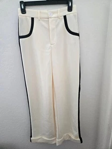 Pantalón de vestir para mujer color crema frente plano talla pequeña nuevo - Imagen 1 de 3