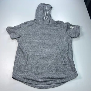 Under Armour Rival Hooded Sweatshirt Mens Large Gray Hoodie Short Sleeve - Picture 1 of 7