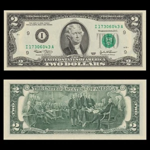 USA $2 2003 FEDERAL RESERVE NOTE MINNEAPOLIS I9 CRISP UNC — FREE SHIPPING - Picture 1 of 1