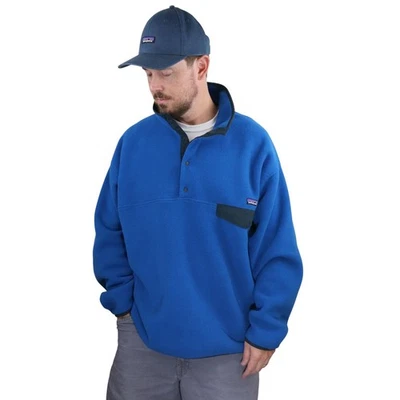 Vintage Patagonia Synchilla Snap-T Fleece Pullover Mens XL Blue Gray Jacket Coat - Image 1 of 4