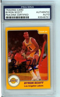 1983-84 Star #22 Byron Scott Rookie Card PSA DNA Authentic Auto Lakers Great  - Image 1 of 2