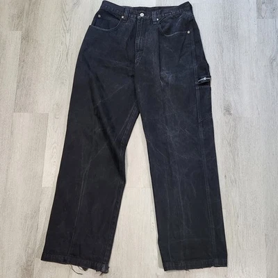 Y2K 34x34 Rocawear Men Baggy Wide Leg Embroidered Black Grunge Vintage Skater - Image 1 of 4