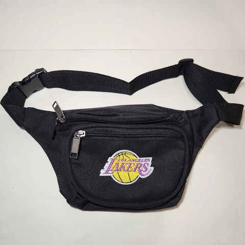 Vintage NBA Exclusive LA LAKERS Fanny Pack Bag 3 pocket Embroidered Playoffs Cover