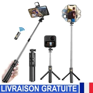 Perche à Selfie 3 en 1 - Trépied, Bluetooth, Lumière LED - Idéal pour TikTok, Vl - Photo 1 sur 13