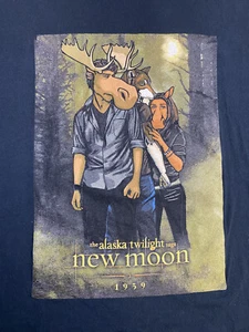 Twilight Saga New Moon 2009 Movie TShirt Sz XL Alaska Moose Mens Promo Shirt B37 - Picture 1 of 4