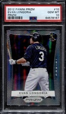 2012 Panini Prizm #10 Evan Longoria Silver Prizm PSA 10 Gem Mint POP 2 Rays