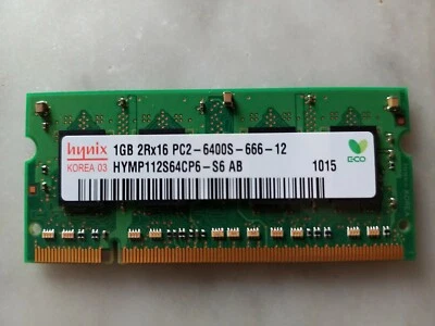 Hynix Ram DDR2 DDR-2 800Mhz 1Gb PC2-6400s SO-DIMM HYMP112S64CP6-S6 - Immagine 1 di 2