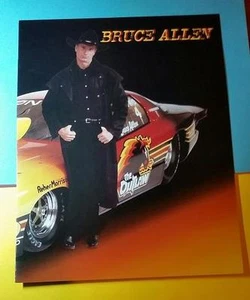 SELTENES VINTAGE WERBEFOTO POSTER NHRA RACING BRUCE ALLEN PENNZOIL AUSKLAPPBAR - Bild 1 von 2