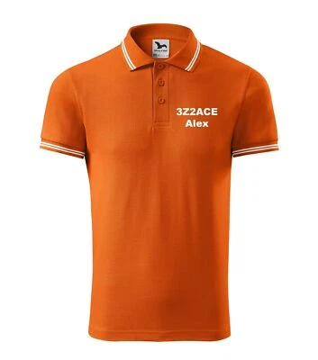SQ1K Amateurfunkzeichen und Name Polo mit Stickerei ORANGE