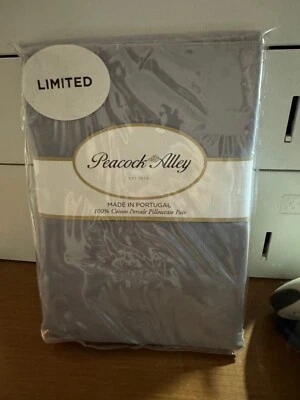 Fundas de almohada Peacock Alley 100 % algodón percal estándar (par) gris nuevo K10 Foto 1 de 2