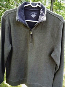 Men’s Green Knit Shirt /Fleece Lining /Neck Zipper Size Small Comfy and Warm - Picture 1 of 4