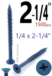 Concrete 1/4" x 2-1/4" Tapcon Phillips Flat Head Masonry Diamond point 1500pcs - Picture 1 of 4