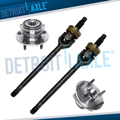 4WD Pair Front U-Joint CV Axles & Wheel Bearing Hubs for 94-99 Dodge Ram 1500 - Image 1 of 4